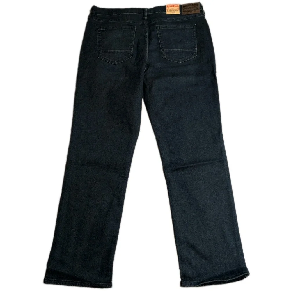 Devil-Dog Slim Straight Jeans Mens 40x32 NWT Dark Wash Stretch Denim